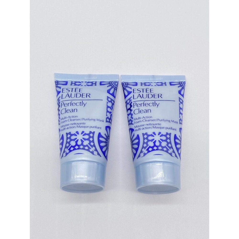 2 Estee Lauder Perfectly Clean Multi-action Foam Cleanser/ Purifying Mask, 1oz
